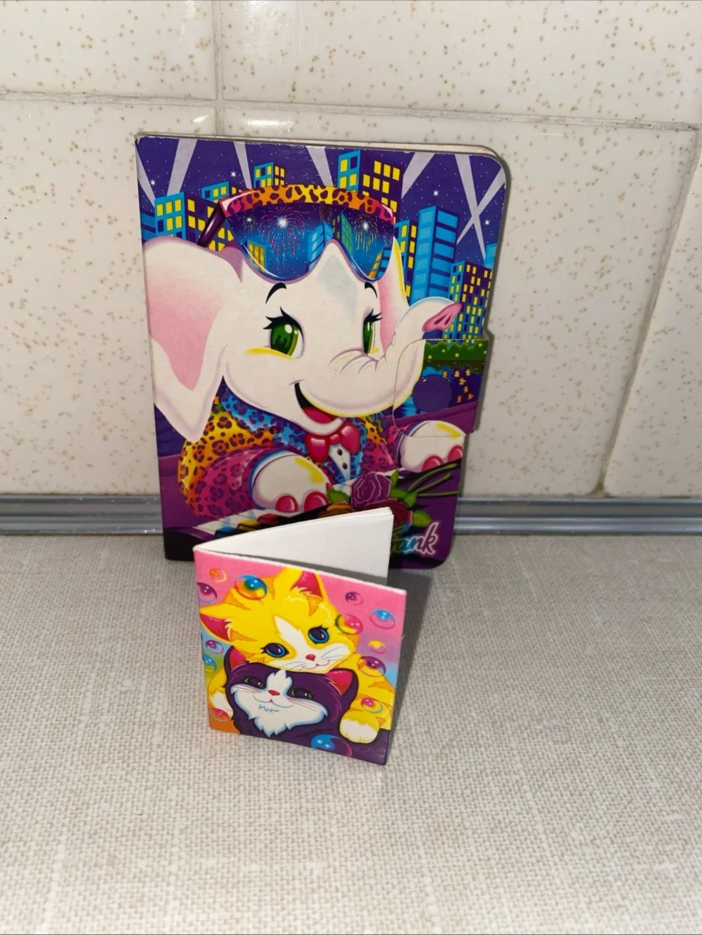 Lisa Frank mini notebook elephant playing piano NOT WRITTEN IN Vintage